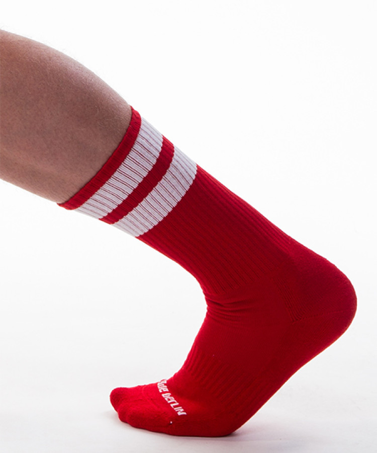 Chaussettes Gym rouge-blanc