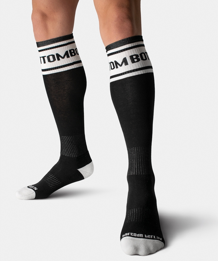 Chaussettes identity football bottom noir-blanc